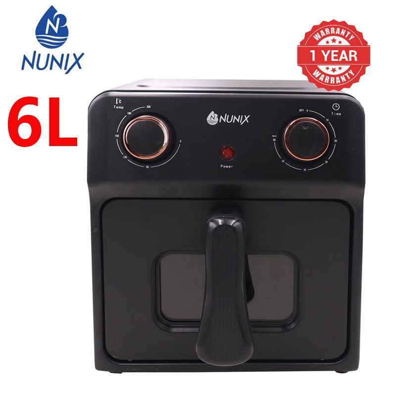 Nunix 6L Electric Air Fryer AF-6 Deep Fryer air fryer black