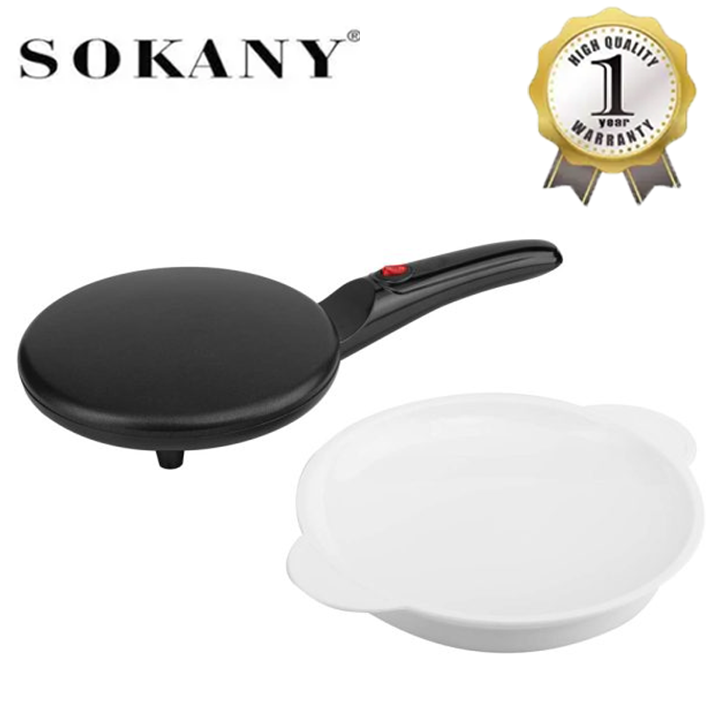 Sokany Crepe Maker Electric Non Stick Baking Pancake Pan Black SK-5208