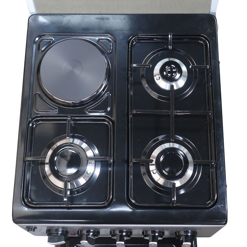 Nunix 3 Gas+1 Hotplate  Gas Oven WLD-560-3G1E +1.5 M Hose Pipe +6KG Regulator+2 pcs Gas Tighteners