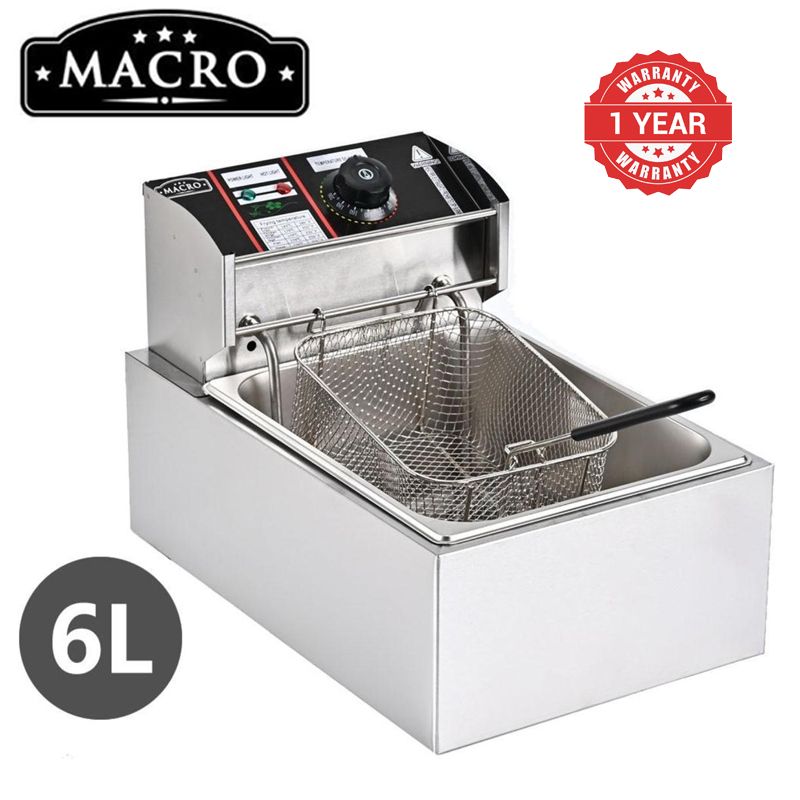 Macro 6L Single Commercial Electric Deep Fryer Stainless Steel  Cookware