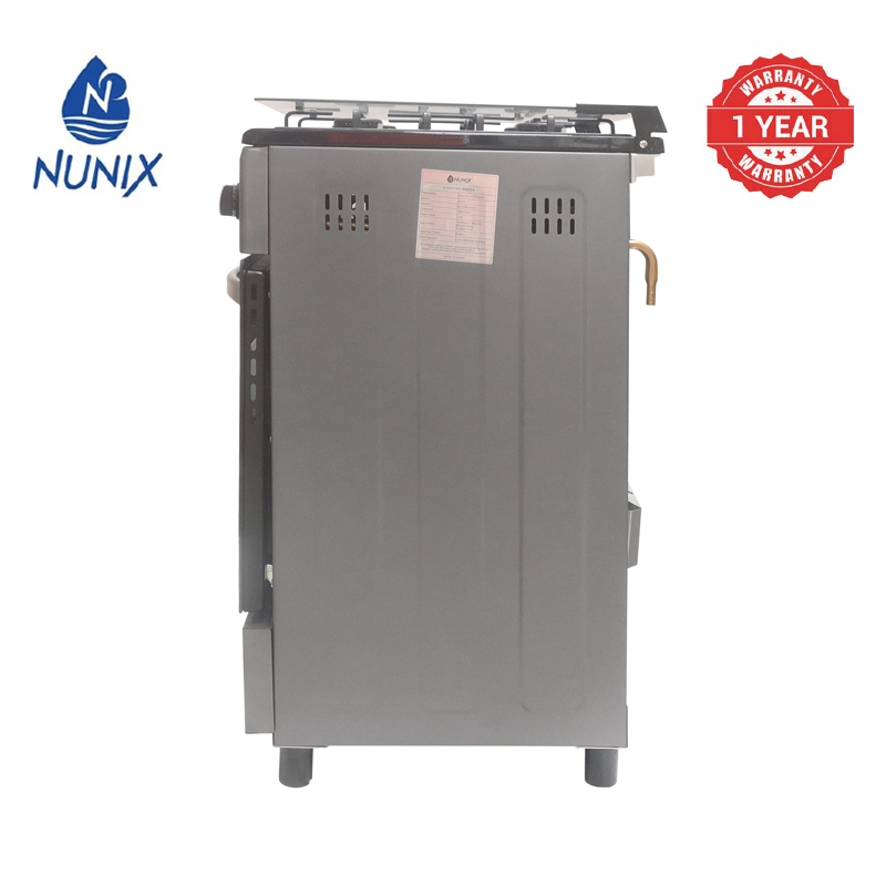 Nunix KZ-560-GO-S Free Standing 4 Gas Burners Oven Cooker Gas Cooker 1.5 M Hose Pipe +6KG Regulator+2 pcs Gas Tighteners
