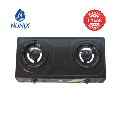 Nunix Table Top Gas Cooker SC002 Stainless Steel +Free hose pipe +6kg Gas regulator+2 pcs Gas tighteners 2 burner Cooktops as picture
