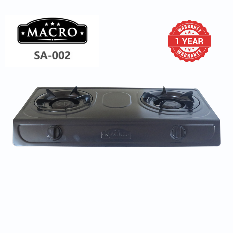 MACRO Table Top Gas Cooker SA-002 Double Burner Gas stove gas cooker stainless Black