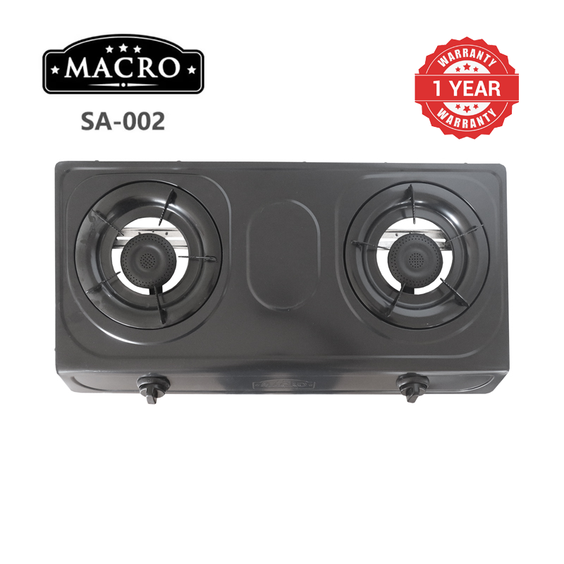 MACRO Table Top Gas Cooker SA-002 Double Burner Gas stove gas cooker stainless Black