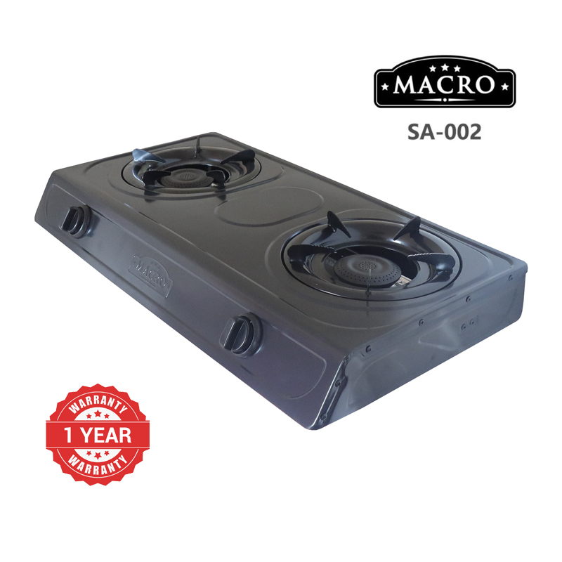 MACRO Table Top Gas Cooker SA-002 Double Burner Gas stove gas cooker stainless Black