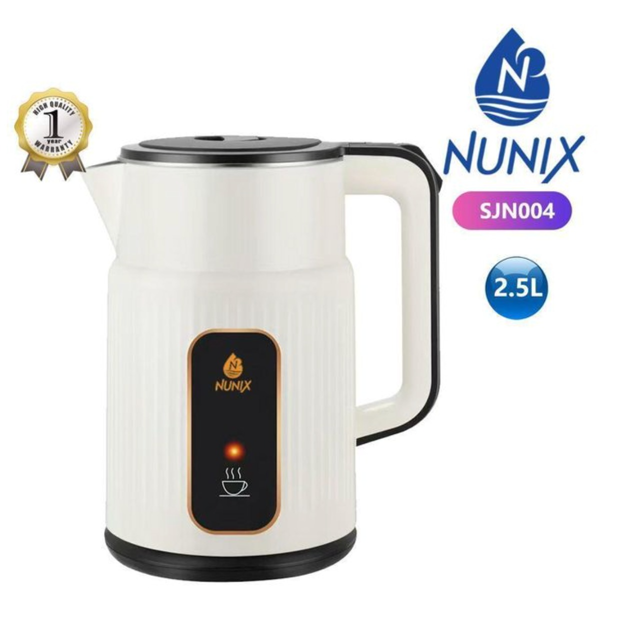 Nunix New Arrival Classic 2.5ltrs Stainless Steel Electric kettle , Automatic Hot water Boiler or Heater Jug Auto Shutoff SJN001 SJN004