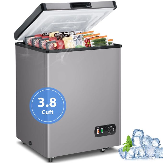 Vision Plus VPCF150F 150L Chest Freezer Super Freeze Feature Silver Lockable Glass Sliding Doors Lamp Cool Pack  and  Bucket Included  CASTORS, 2 YEARS WARRANTY AND 3YEARS COMPRESSOR WARRANTY