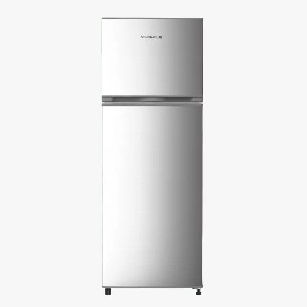 VISION PLUS 108L Fridge VPFD108DD-S Double Door Fridge Direct Cool Silver Quick Freeze Glass Shelves Lockable 2 Years Warranty 3 Years Compressor Warranty