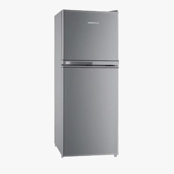 VISION PLUS 220L  Double Door Fridge VPFD220DD-I Direct Cool Silver Quick Freeze Large Freezer Capacity Glass Shelves Lockable 2 Years Warranty