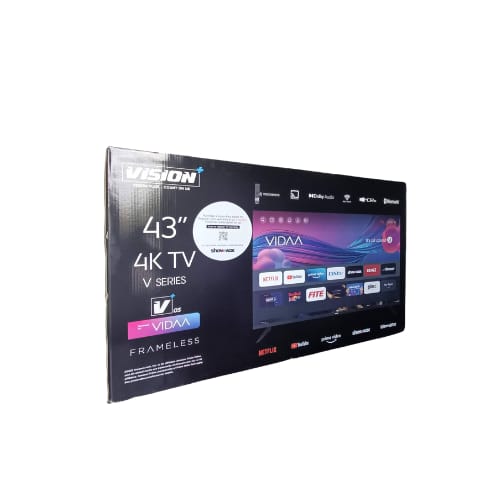Vision Plus 43 inch Smart TV VP8843KV - 43" 4K Frameless V+ OS Smart TV Dolby Audio 4K Resolution Frameless Design (2YRs WRTY)