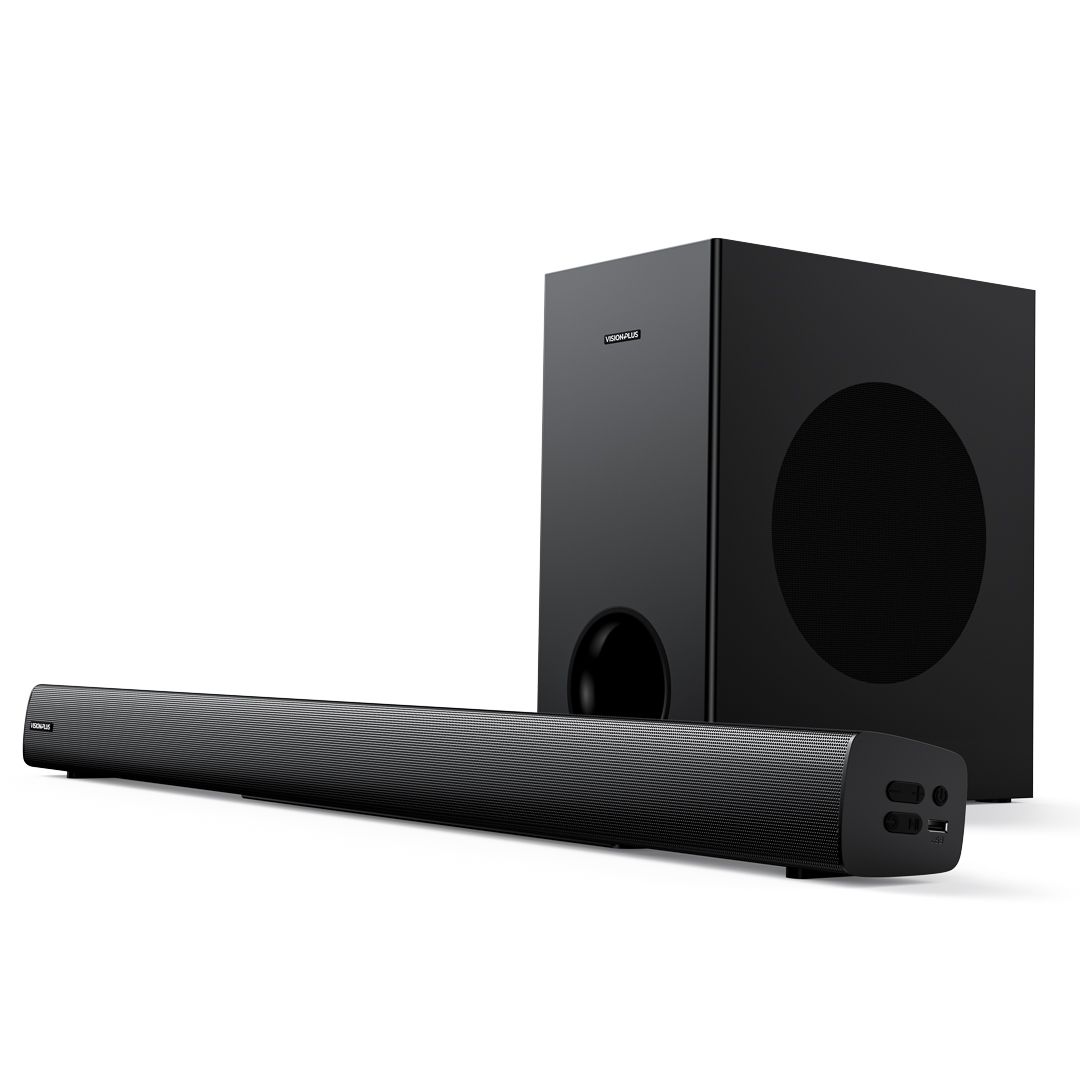 Vision Plus VP2113SB Soundbar Deep Bass 2.1 CH Sound Bar 360W Source input: BT/ USB/ OPTICAL/ HDMI/ AUX