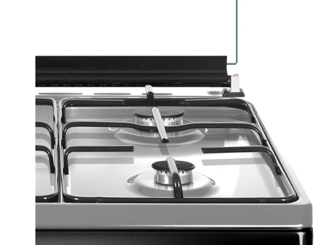 Vision Plus VPSC3160B 3 GAS +1 ELECTRIC Standing Cooker, 60X60, Flame Fail Device, Pulse Ignition, Shiny Enamel Hob, Top and Bottom Heating, Glass Top and Oven Door, Rotisserie and Light, 64L Oven,BLA