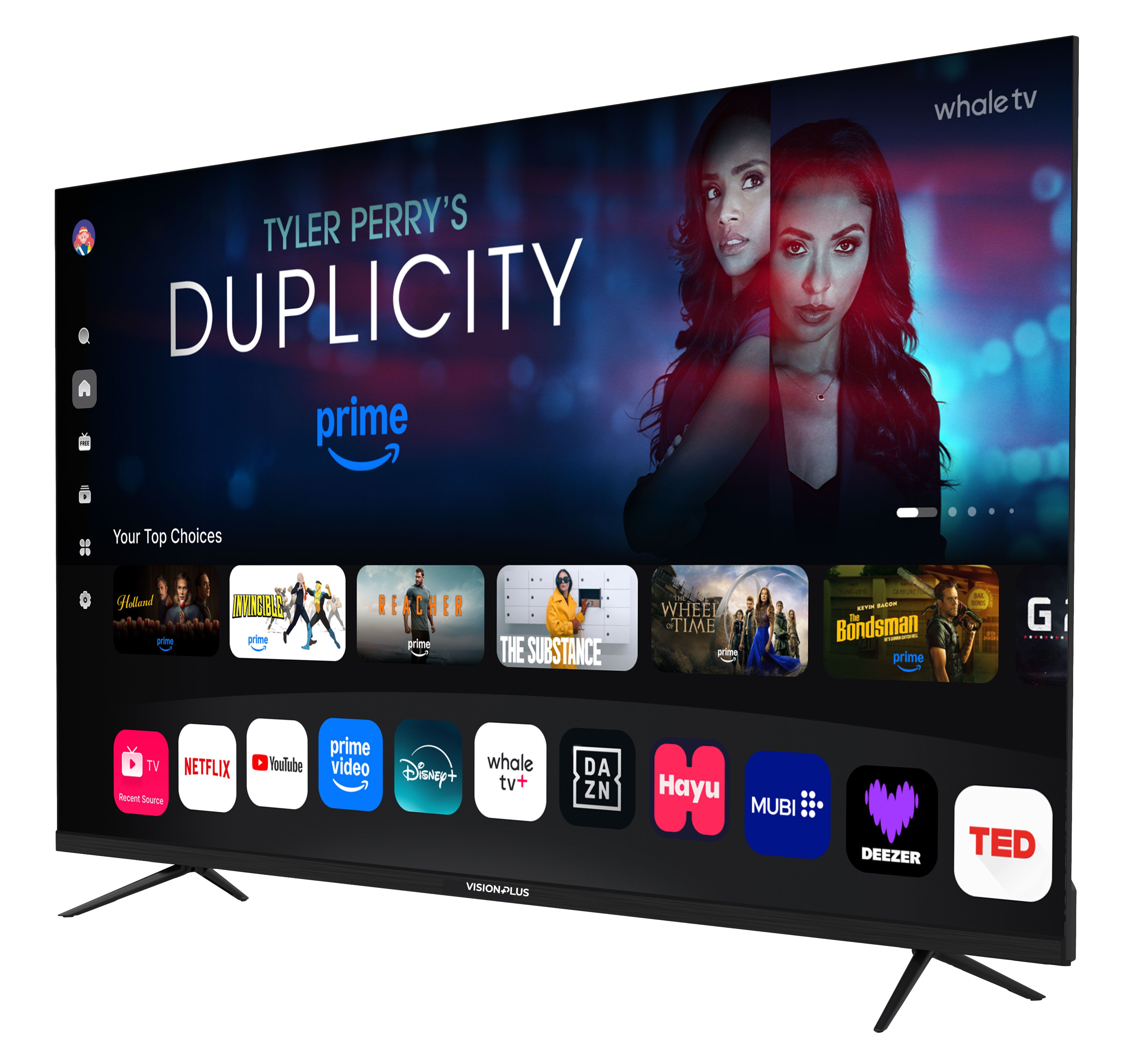 Vision Plus 32 inch tv Smart TV frameless VP8832SW 32" Frameless TVs Android FULL HD, DVB-T2/S2, ANDROID TV WITH DOLBY SOUND + FREE WALL BRACKET  VP8832SW 2 years  warranty quality audio televisions