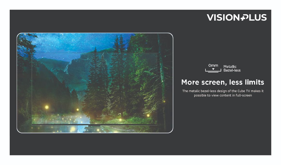 Vision Plus 43" Frameless Whale TV 43"VP8843SW  Frameless Televisions   FULL HD TV DVB-T2  Android + FREE WALL BRACKET Affordable quality Tv 2 years warranty