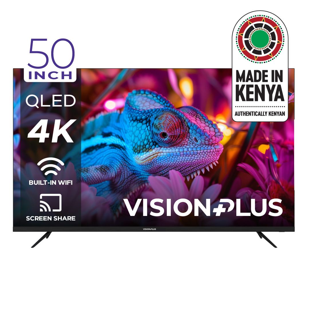 VISION PLUS 50" 4K QLED TV VP8850QV 50" 4K, QLED FRAMELESS V+ OS, NETFLIX OFFICIAL SMART CONTENT TV, 2YRS WARRANTY, DOLBY AUDIO, BLUETOOTH + FREE WALL MOUNT.
