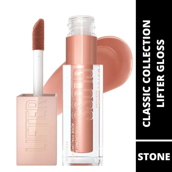 【New Year Deal Only】Maybelline Lifter Gloss Hydrating Lip Gloss With Hyaluronic Acid, Stone