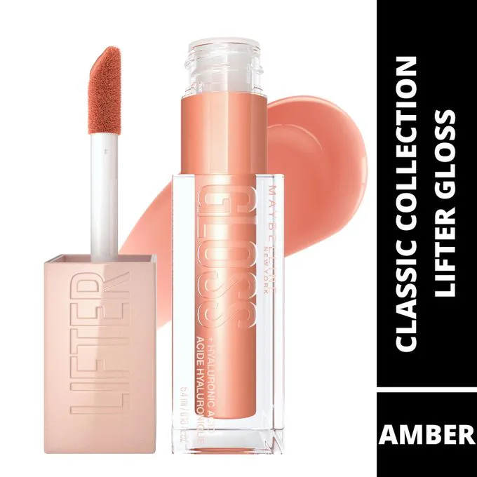 【New Year Deal】Maybelline Lifter Gloss Hydrating Lip Gloss With Hyaluronic Acid, Amber
