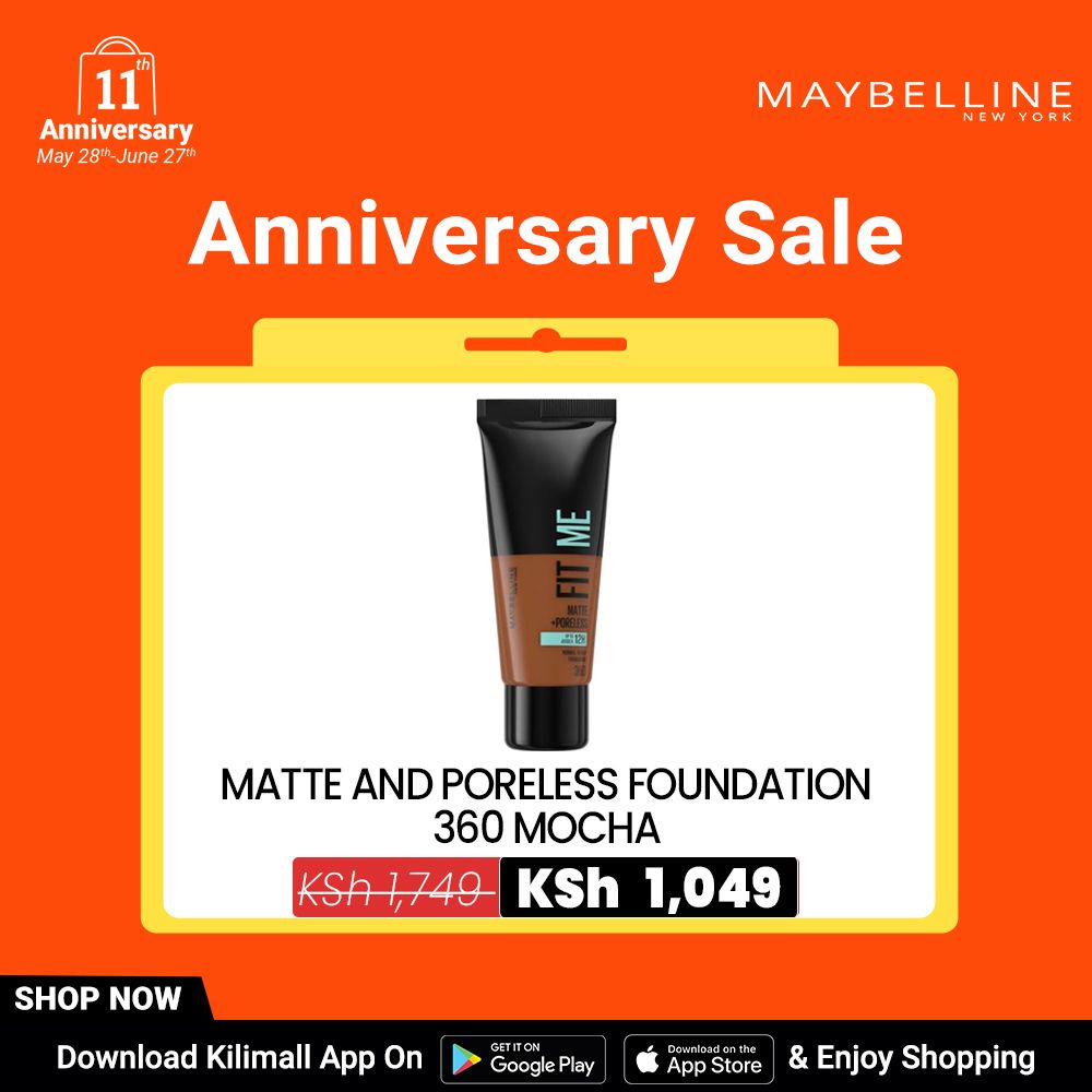【Discounted】Maybelline Fit Me Matte And Poreless Foundation- Mocha 360