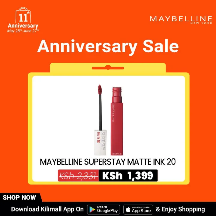 【Discounted】Maybelline New York Superstay Matte Ink Liquid Lipstick  20 Pioneer Lip Makeup