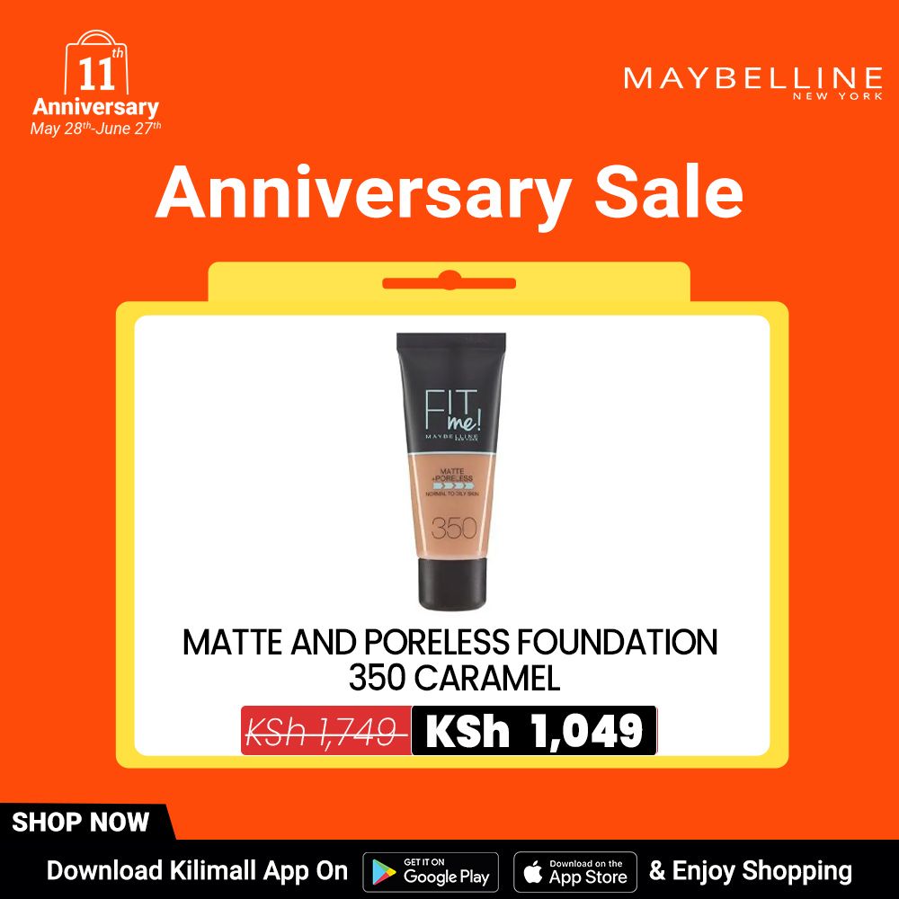 【Discounted】Maybelline Fit Me Matte And Poreless Foundation 30 Ml - 350 CARAMEL