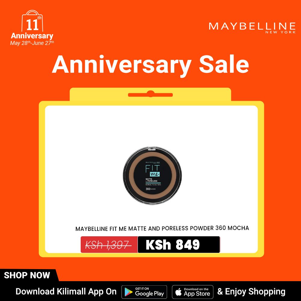 【Discounted】MAYBELLINE FIT ME MATTE & PORELESS POWDER 360 MOCHA POWDER MAKE UP