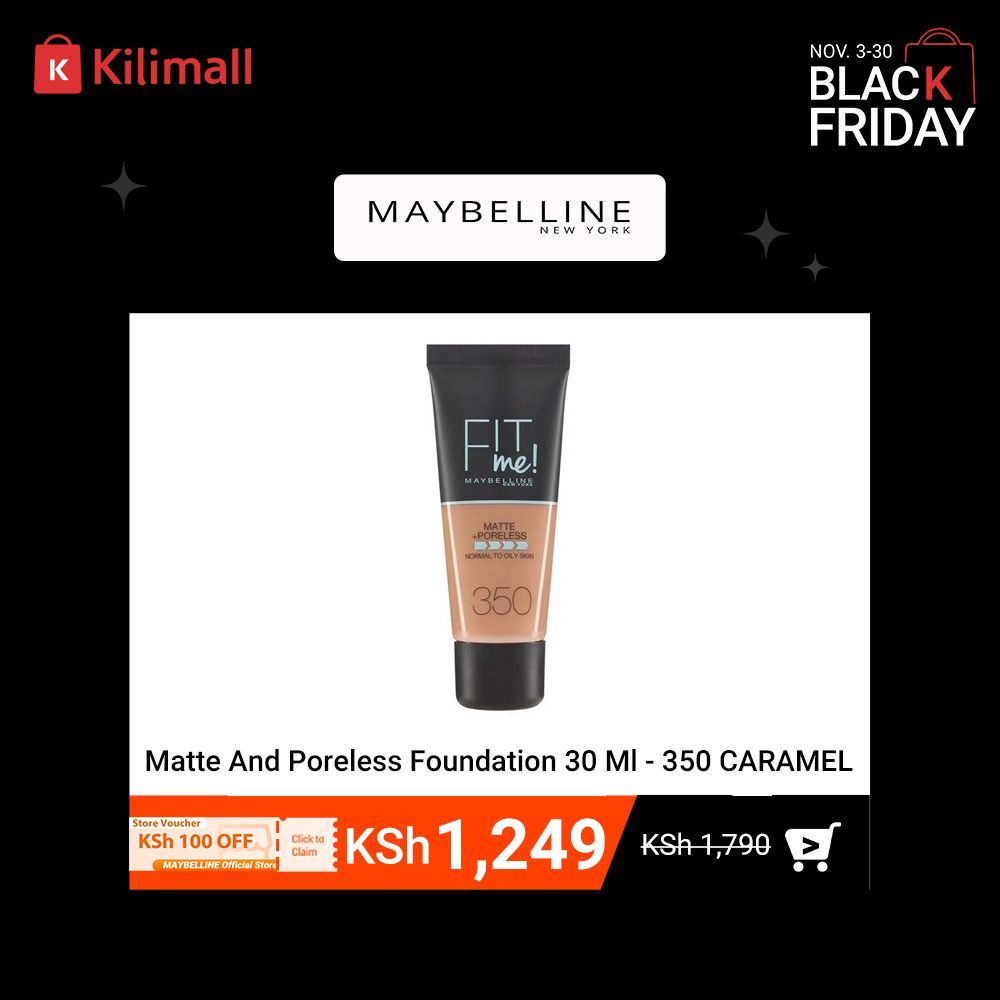 【Discounted】Maybelline Fit Me Matte And Poreless Foundation 30 Ml - 350 CARAMEL