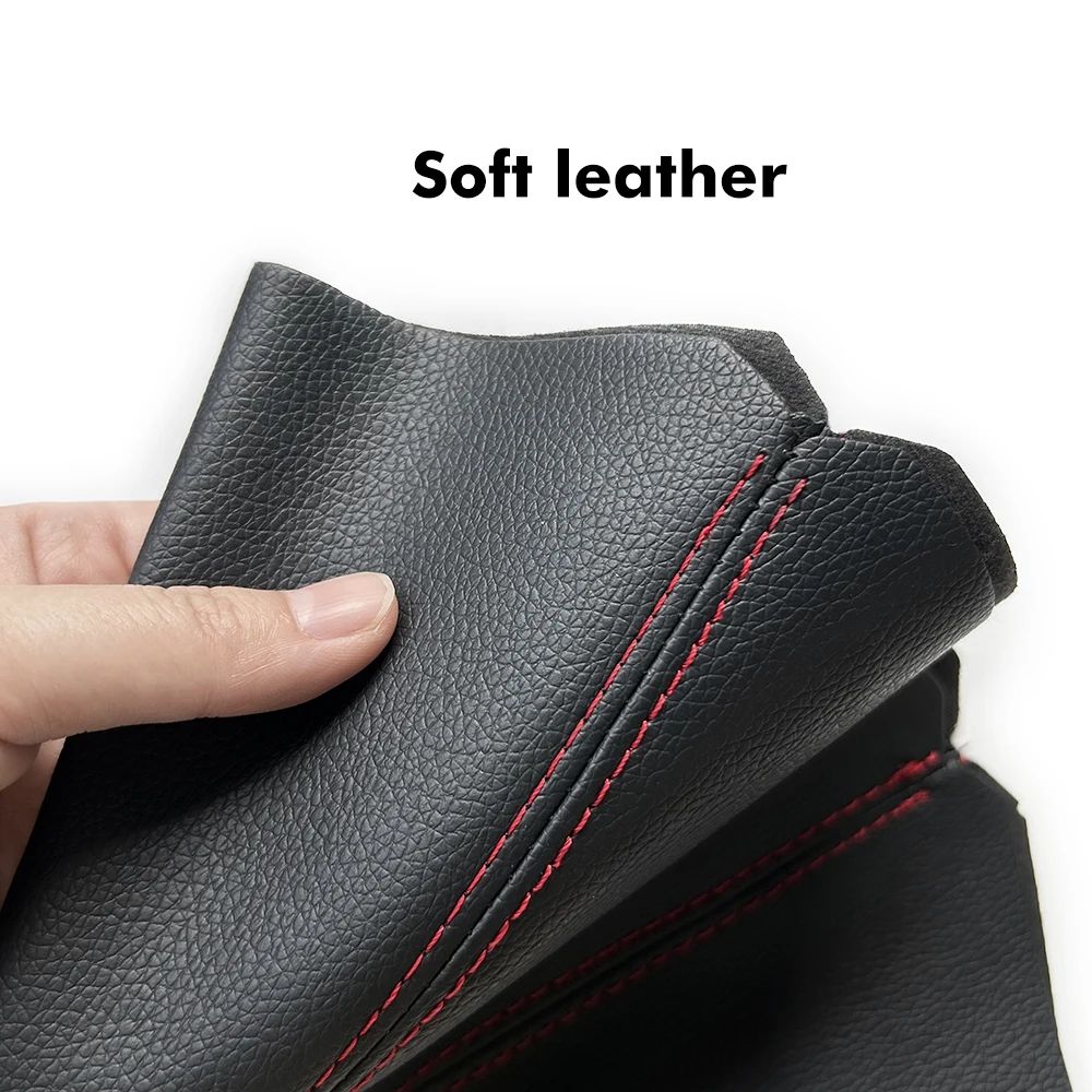 Universal PU Leather Car Gear Knob Shift Collars Car Truck Manual Stick Shifter Boot Cover Gaiter Black White Red Car Interior