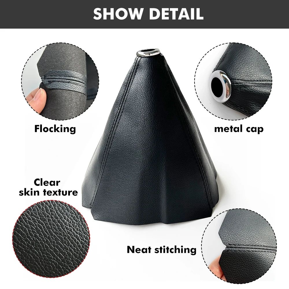 Universal PU Leather Car Gear Knob Shift Collars Car Truck Manual Stick Shifter Boot Cover Gaiter Black White Red Car Interior