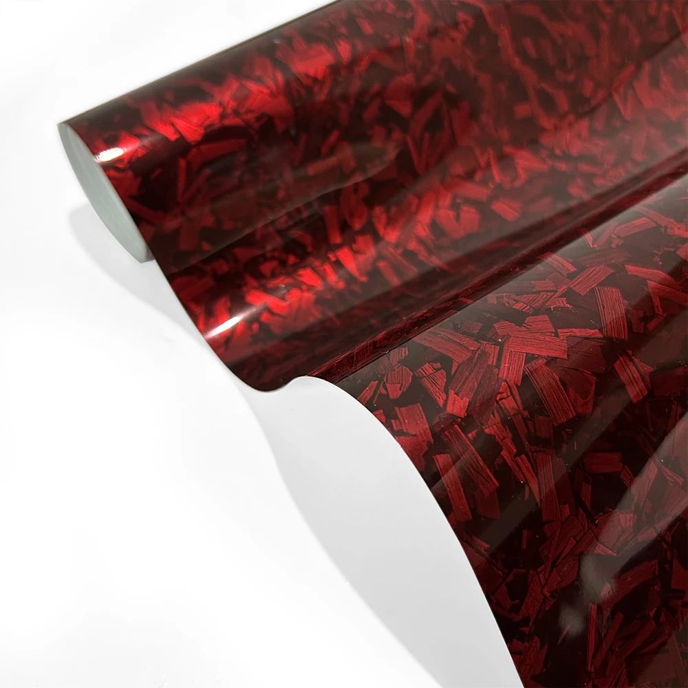 Carbon Fiber Vinyl Film Self Adhesive Auto Tuning Vinyl Wrap Glossy Black Red Car Body Film Cars Motorcycle Stickers Wrap Foil