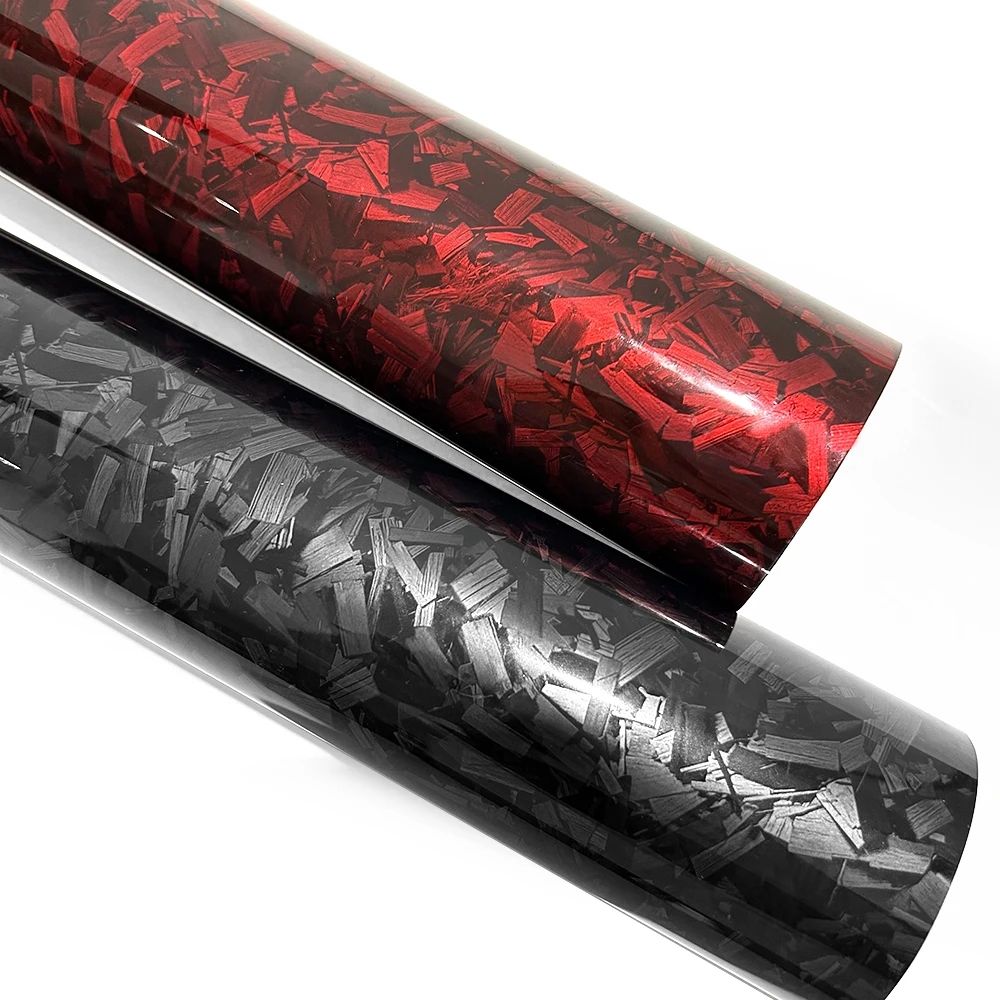 Carbon Fiber Vinyl Film Self Adhesive Auto Tuning Vinyl Wrap Glossy Black Red Car Body Film Cars Motorcycle Stickers Wrap Foil