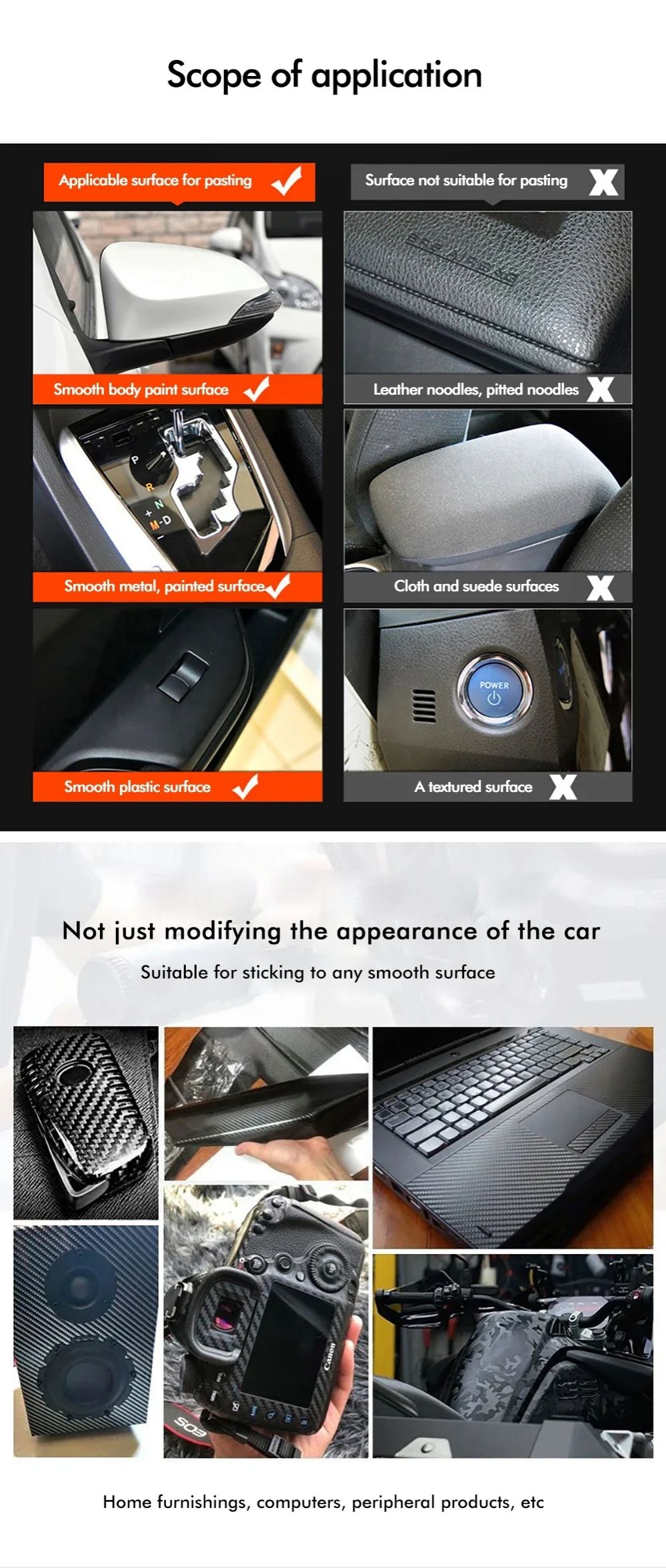 6D Carbon Fiber Vinyl Foil Film Ultra Gloss Waterproof Decoration Film Auto Wrap Sticker for Laptop Phone Case Motorcycle