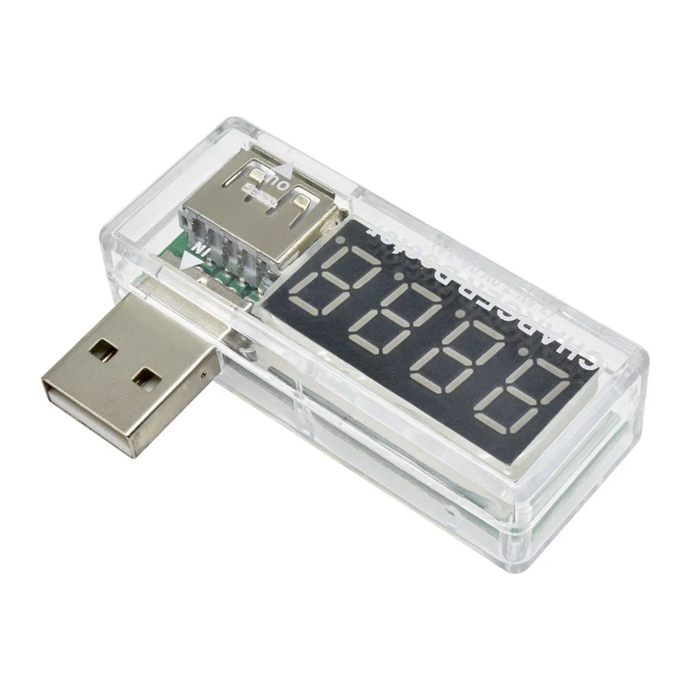 Digital USB Mobile Power charging current voltage Tester Meter Mini USB charger doctor voltmeter ammeter Turn transparent