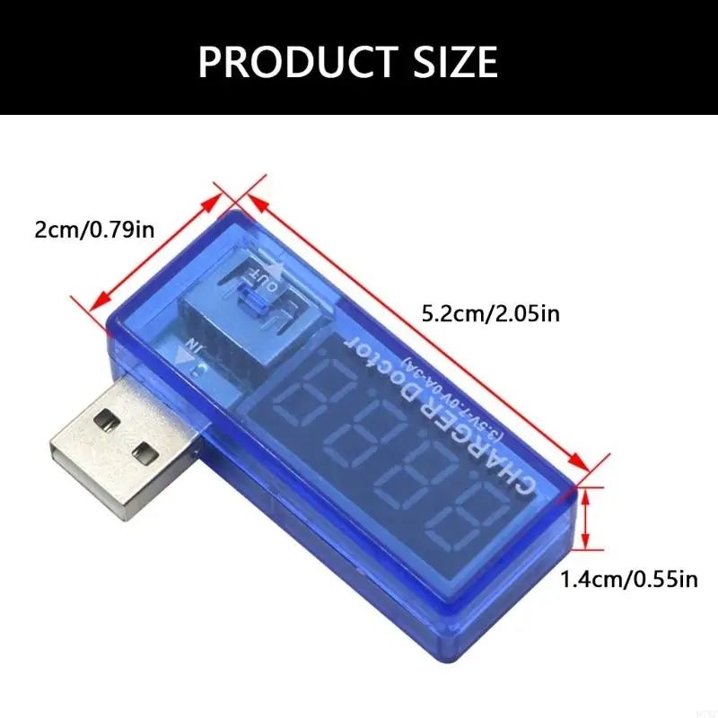 Digital USB Mobile Power charging current voltage Tester Meter Mini USB charger doctor voltmeter ammeter Turn transparent