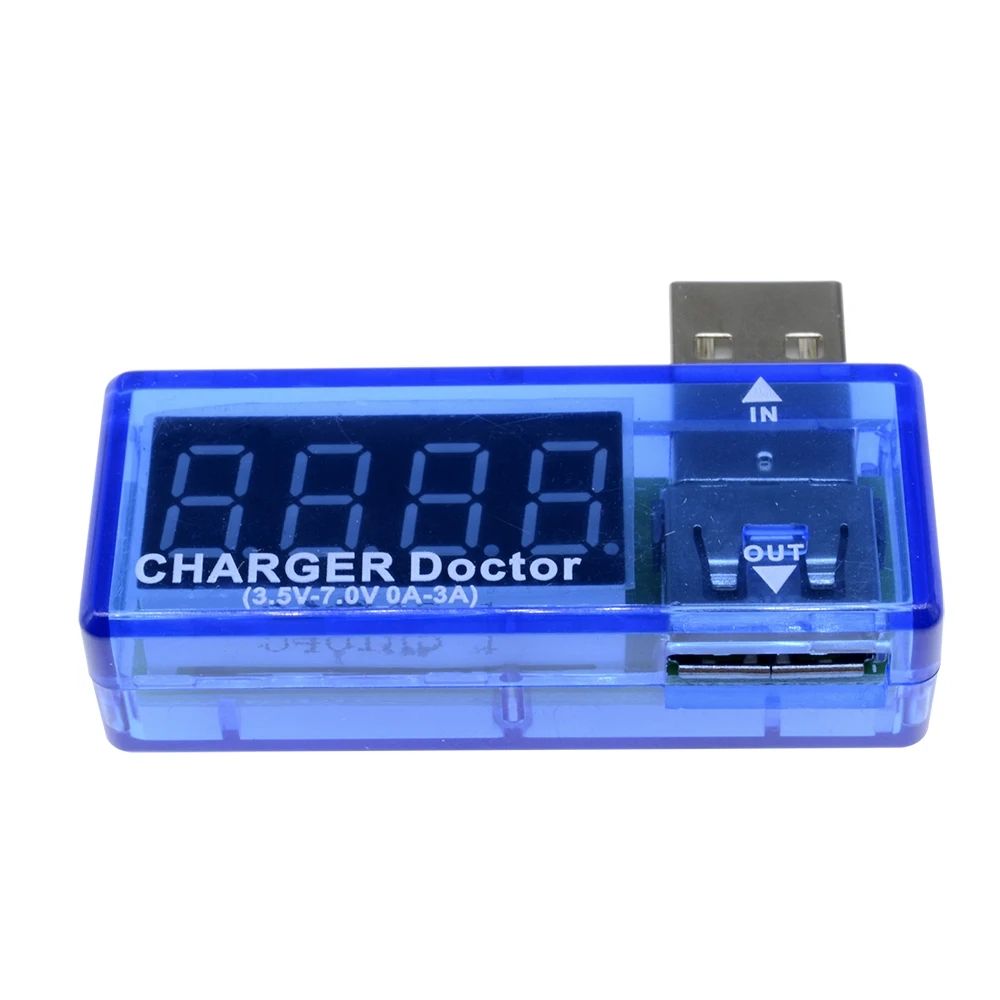 Digital USB Mobile Power charging current voltage Tester Meter Mini USB charger doctor voltmeter ammeter Turn transparent