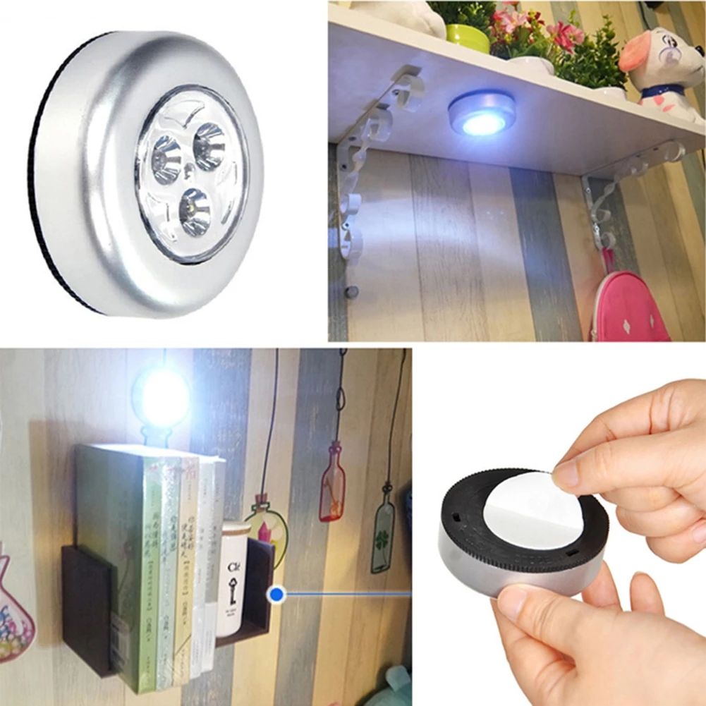 Car Roof Ceiling Reading Light 3 LED Battery Powered Car Roof LED Reading Light Touch Type Wireless Auto Interior Lamp