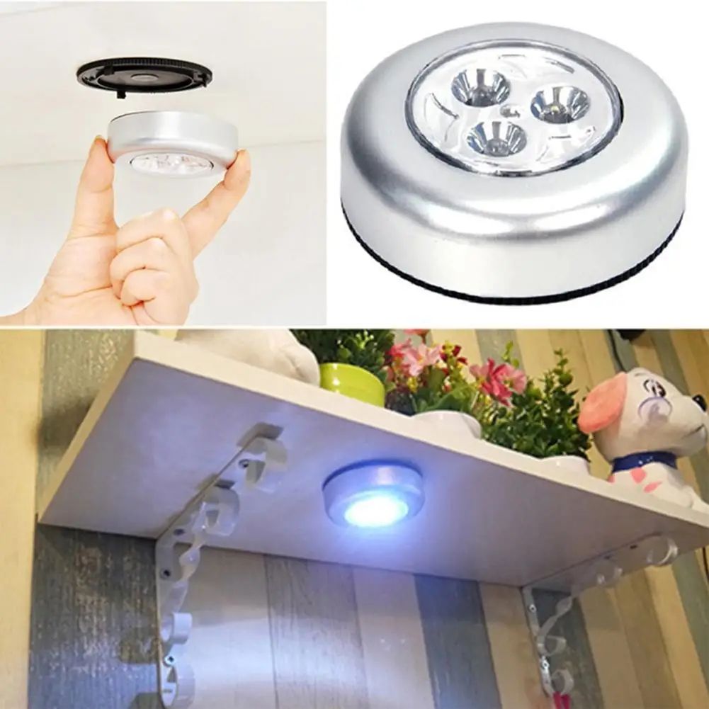 Car Roof Ceiling Reading Light 3 LED Battery Powered Car Roof LED Reading Light Touch Type Wireless Auto Interior Lamp