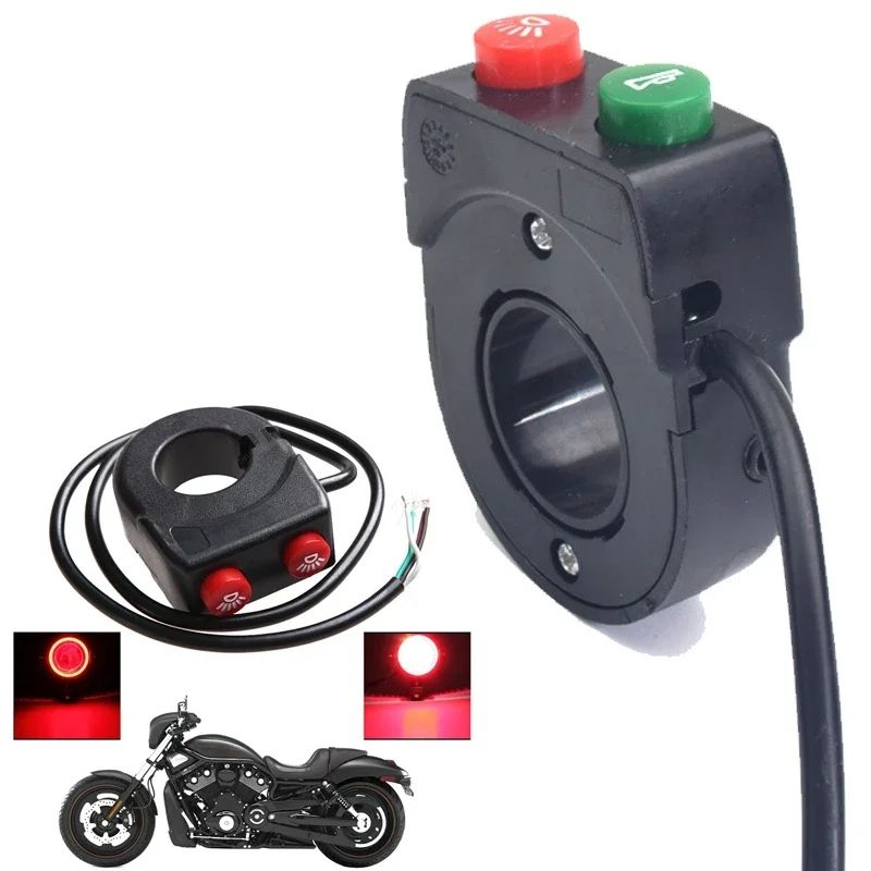 22mm Handlebar Horn and Headlight Combination Button Switch for Motorcycle ATV Scooter Electric Bicycle Universal Refit Parts