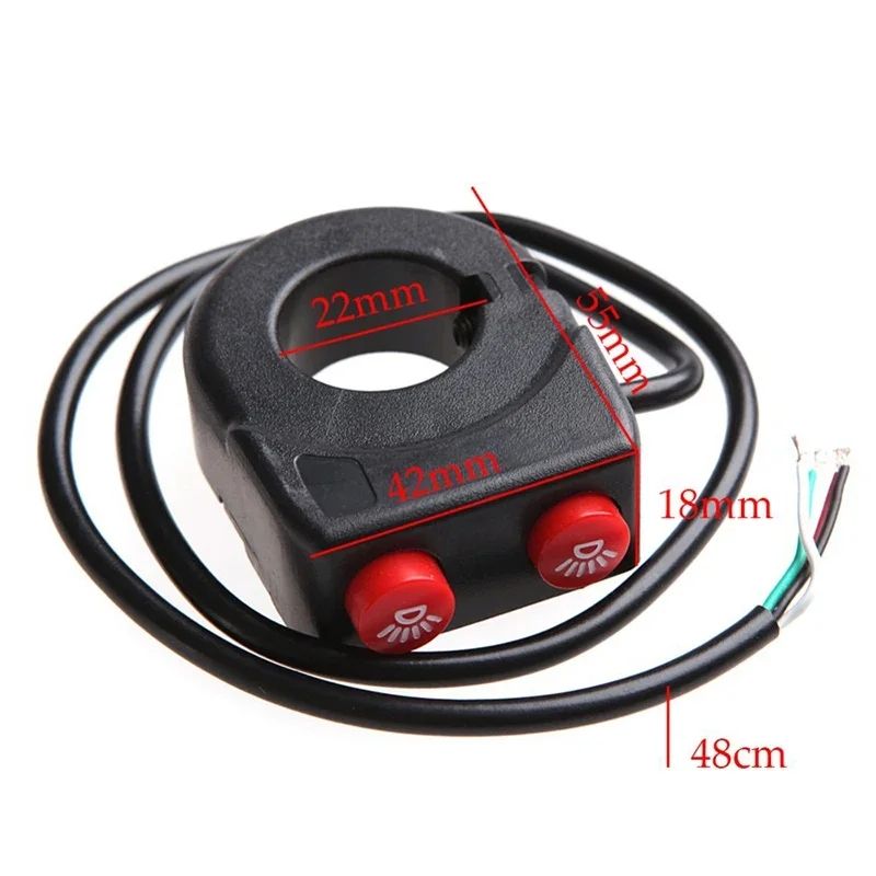 22mm Handlebar Horn and Headlight Combination Button Switch for Motorcycle ATV Scooter Electric Bicycle Universal Refit Parts