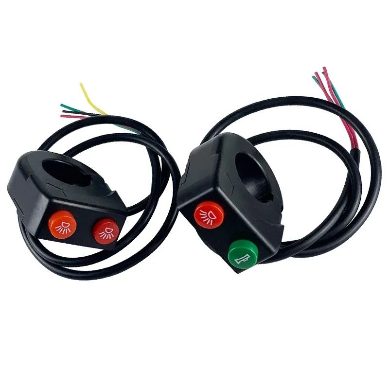 22mm Handlebar Horn and Headlight Combination Button Switch for Motorcycle ATV Scooter Electric Bicycle Universal Refit Parts