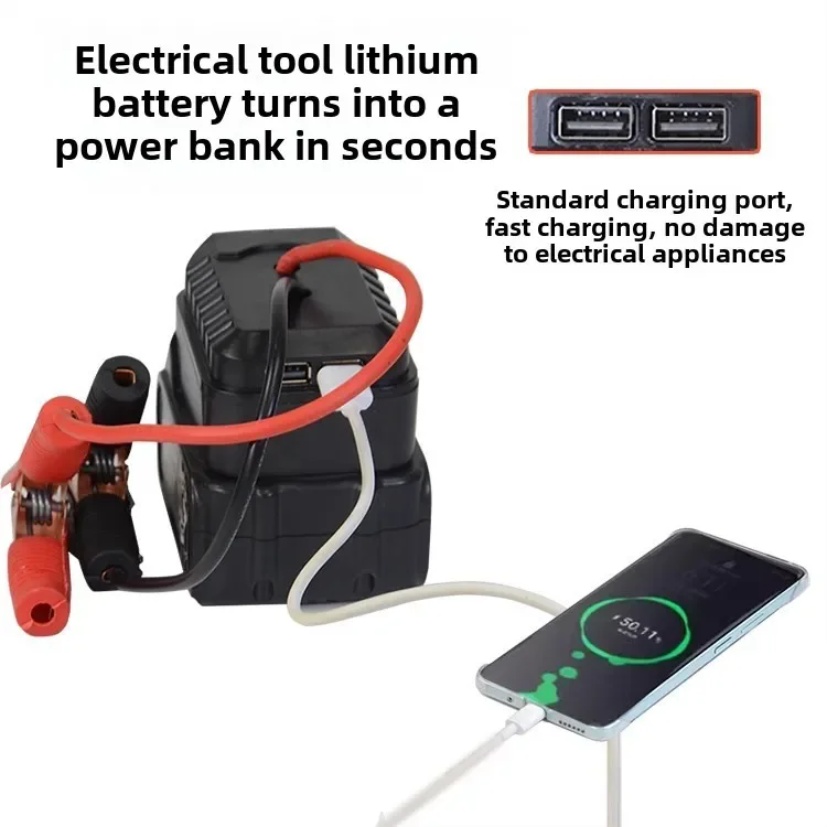 For Makita Car Battery Jump Starter Lithium Emergency Power Bank with Thickened Copper Clips