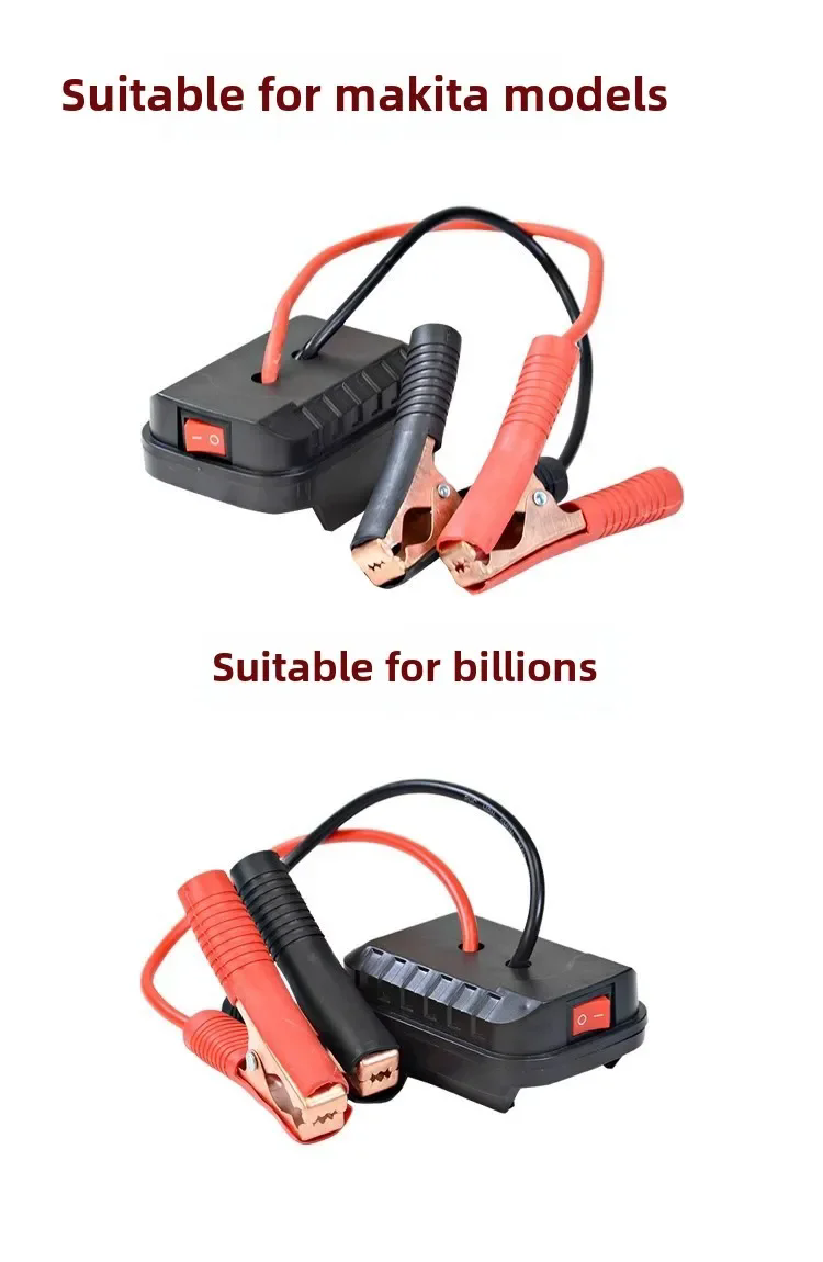 For Makita Car Battery Jump Starter Lithium Emergency Power Bank with Thickened Copper Clips
