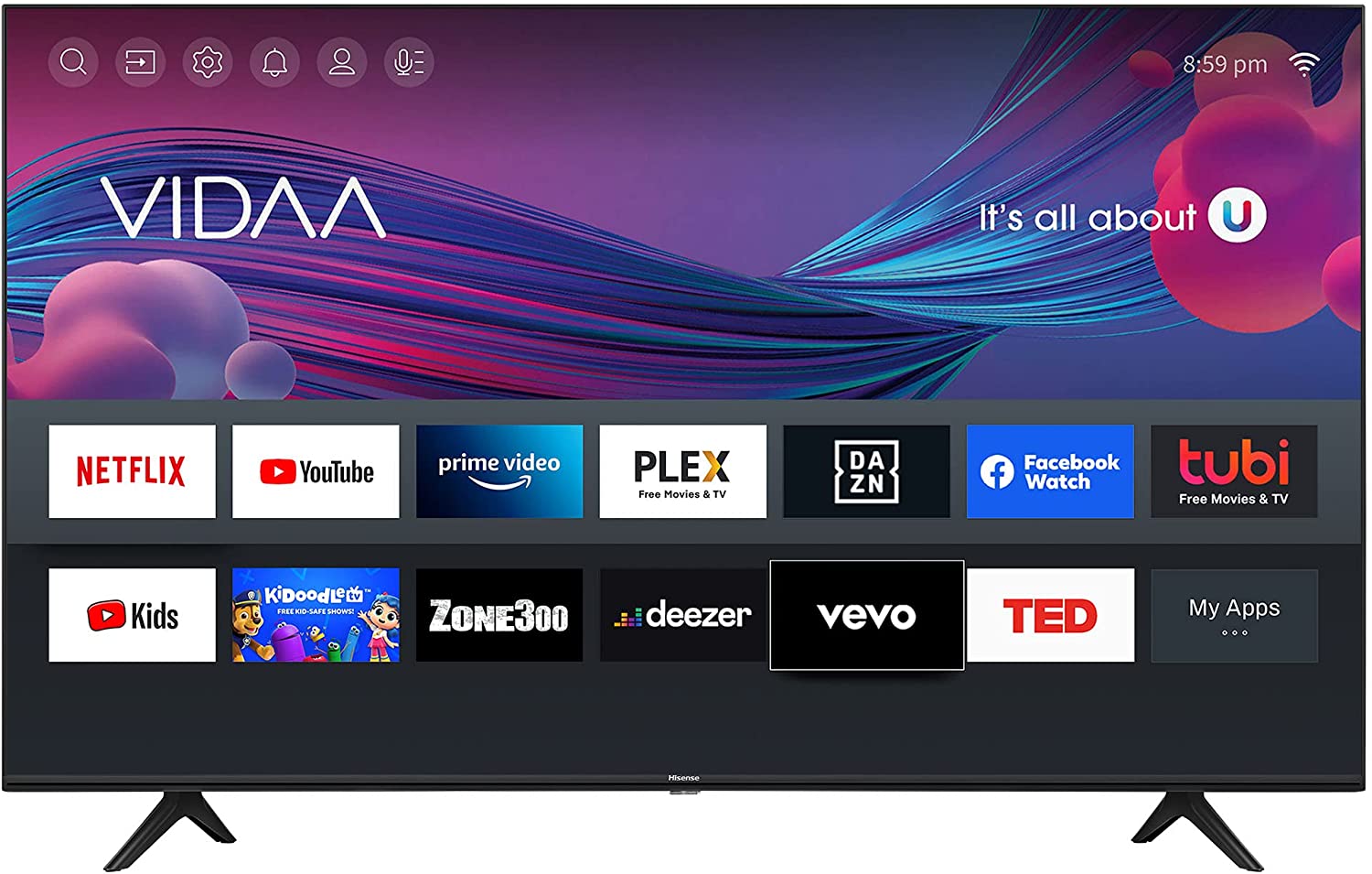 Hisense 43" Inch FULL HD VIDAA OS,Smart & Digital,NETFLIX,YOUTUBE TELEVISION+2YEARS WARRANTY