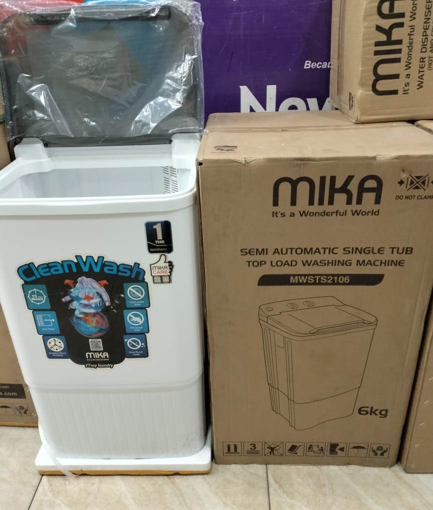 Mika Single-Tub Top-Load Washing Machine- 10KG//15 minutes Wash Time+1 YEAR WARRANTY