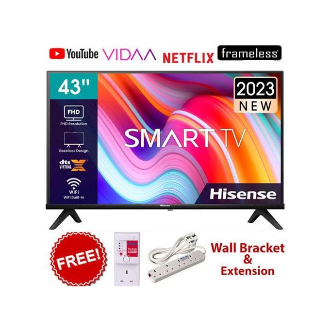 Hisense A4 Series 43" Inch Class FHD Smart VIDAA TV (43A4K, 2025 New Model)+FREE TV GUARD+EXTENSION