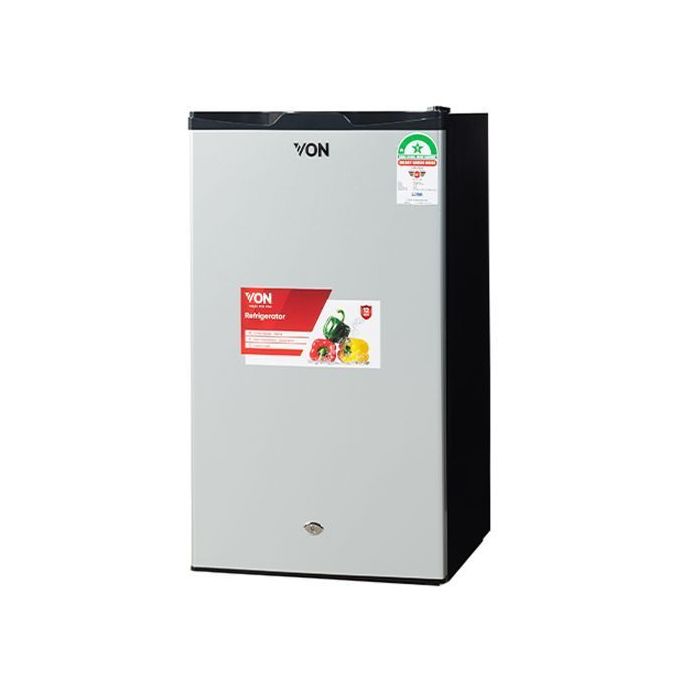 VON Mini Fridge VARM-11DHS  90L Single Door- Silver (1YR WRTY)
