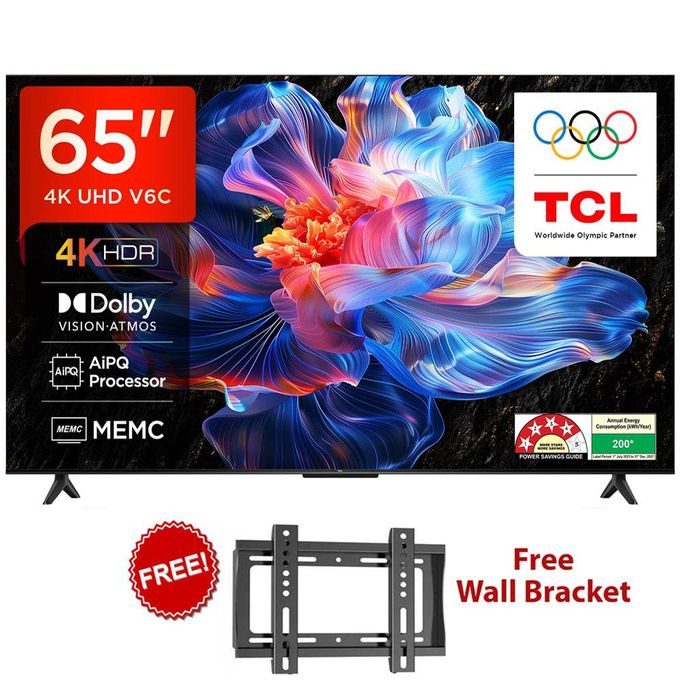 TCL 65 Inch Metallic Bezelless Series 4K Ultra HD Smart LED Google TV,Dolby Vision,HDR10+FREE WALL BRACKET