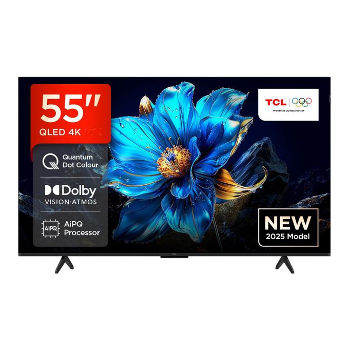 TCL 55" Inch QLED 4K Smart TV with Google ( 2025 Model) Dolby Vision, Atmos, HDR+FREE WALL  360 BRACKET+TV GUARD