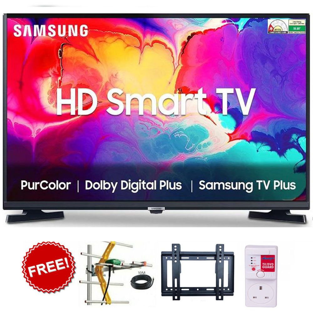 Samsung 32H5000- 32" Inch Smart TV HD Digital TV HDR Series 5 Inbuilt WIFI Netflix//Youtube , Inbuilt Decoder+FREE AERIAL+WALL BRACKET+TV GUARD