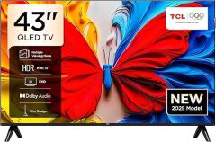 TCL 43" Inch QLED Full HD Smart TV – Model 43S5K, Google TV OS, Dolby Audio, HDR Display, Frameless Screen, Wi-Fi, Bluetooth, YouTube & Netflix Streaming Apps+FREE 8 GIFTS
