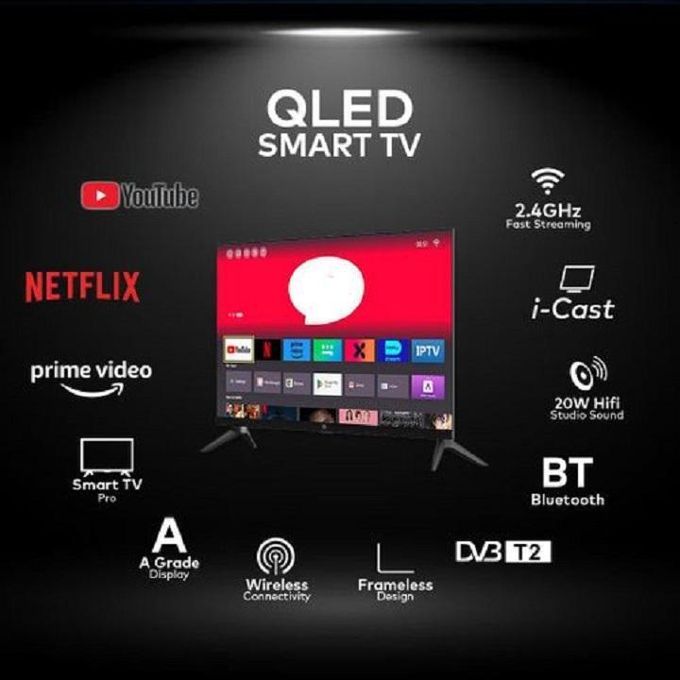 Vitron HTC4300QFS 43" Inch QLED TV Full HD TV, Frameless Digital Smart Android TV with Inbuilt Decoder, Bluetooth Enabled / Cast Screen Mirroring,Wifi Enabled, Netflix,Youtube,Appstore +FREE GIFTS
